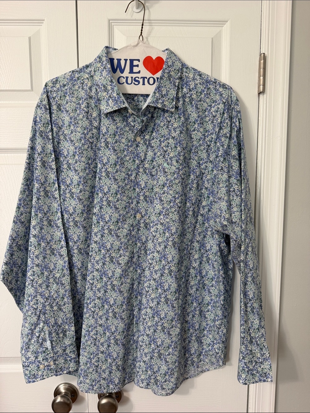 Tommy Bahama Blue and White Floral Button-Down Shirt